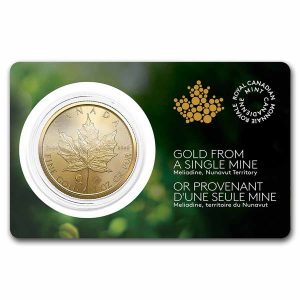 GOLD MAPLE LEAF Single Sourced Meliadine Mine 2022 1 oz Pure Gold Coin