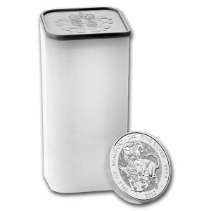 THE YALE OF BEAUFORT THE ROYAL TUDOR BEASTS 2023 10 X 2 oz Silver Bullion Coin in Tube