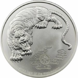 WHITE TIGER FOUR GUARDIANS 2023 1 oz Pure Silver BU Coin - Samoa