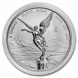 LIBERTAD MEXICO 2022 5 oz Reverse Proof Silver Coin in Capsule