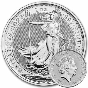 BRITANNIA 2023 2 GBP 1 oz Pure Silver TYPE 1 Coin with Final Effigy of Her Majesty Queen Elizabeth II