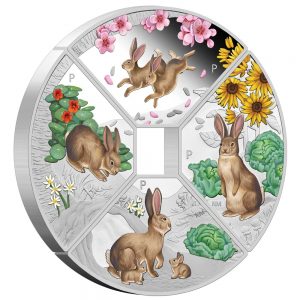 YEAR OF THE RABBIT QUADRANT 2023 4 X 1 oz Pure Silver Proof Coin