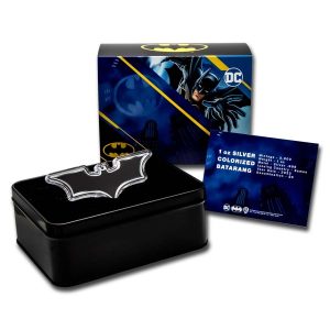 BATMAN BATARANG 2022 1 oz Pure Silver Colorized BU Coin in Capsule