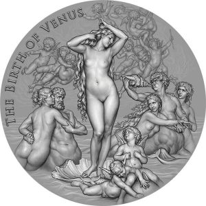 BIRTH OF VENUS Celestial Beauty 2023 1 Kilo Pure Silver Antique Finish Coin