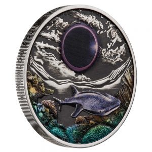 Ningaloo Eclipse 2023 2oz Silver Antiqued Coloured Coin - Australia - Perth Mint