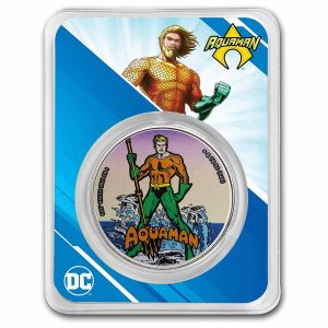 AQUAMAN DC COMICS 2023 1 oz Pure Silver Colorized Coin with TEP - Samoa