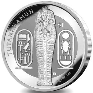 KING TUTANKHAMUN SARCOPHAGUS 2023 1 oz Pure Silver Reverse Frosted BU Coin - Sierra Leone