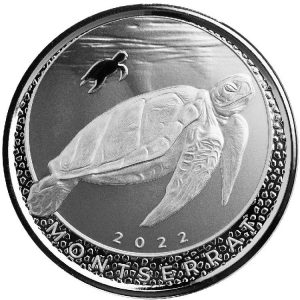 MONTSERRAT SEA TURTLE 2022 1 oz Pure Silver Proof Like Coin - Eastern Caribbean