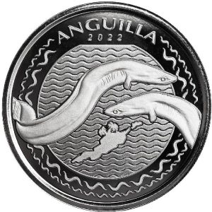 ANGUILLA EEL 2022 1 oz Pure Silver Proof Like Coin - Eastern Caribbean