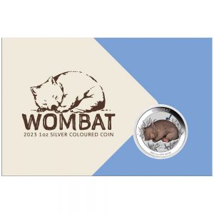 AUSTRALIAN WOMBAT 2023 1 oz Silver Colored Coin in Card - Perth Mint