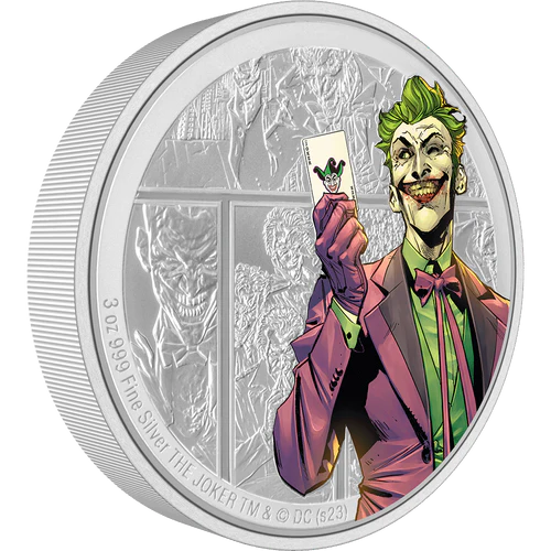 THE JOKER DC VILLIANS 2023 3 oz Pure Silver Proof Coin - Niue - NZ Mint