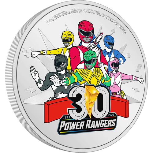 POWER RANGERS 30TH ANNIVERSARY 2023 1 oz Pure Silver Proof Coin - Niue - NZ Mint