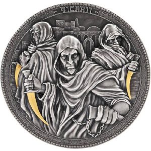 SICARII ASSASSINS SERIES 2022 2 oz Pure Ultra High Relief Antique Finish Silver Coin - Niue