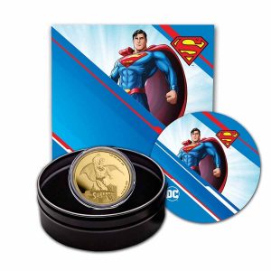 SUPERMAN DC COMICS 2023 1 oz Pure Gold Brilliant Uncirculated Coin in Capsule - Samoa