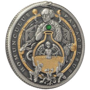 PARACELSUS The Alchemists’ Series 2023 2 oz $2 High Relief Antique Silver Coin - Niue - Lithuanian Mint