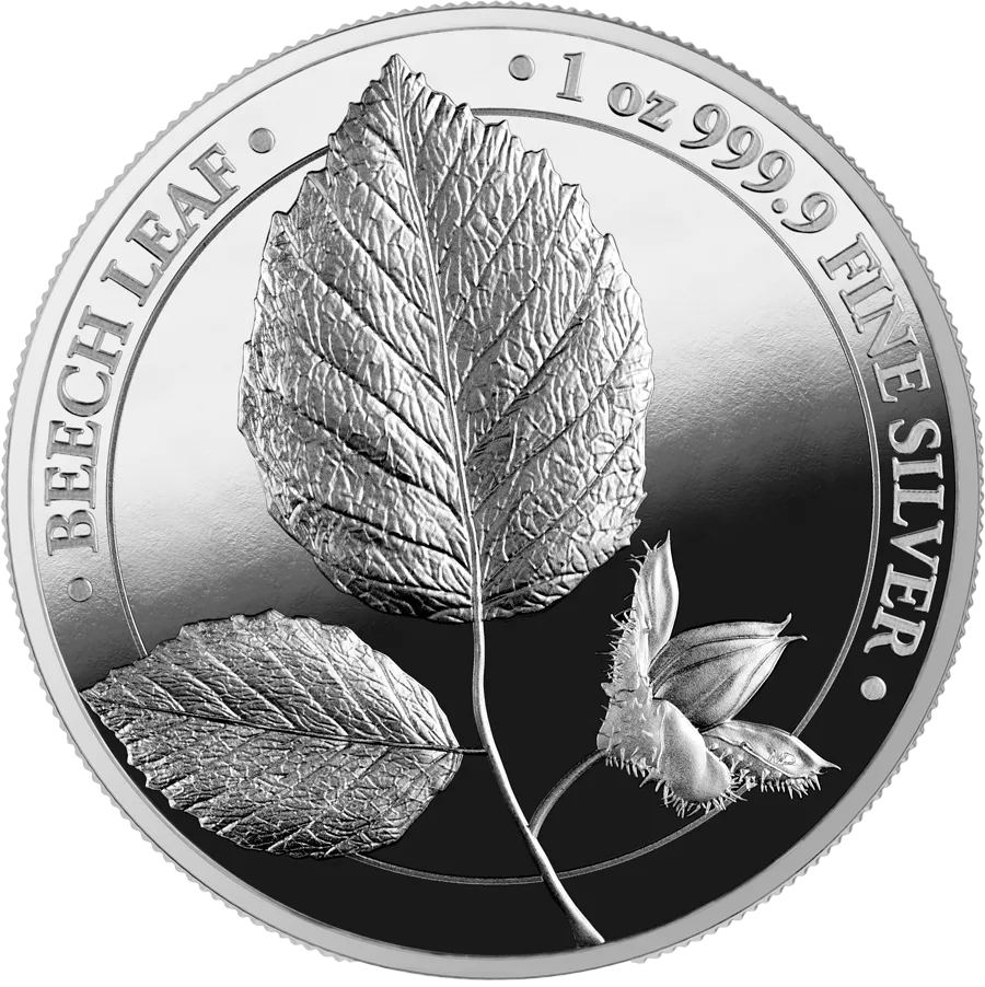 BEECH LEAF 2023 5 Mark 1 oz Pure Silver Proof Round in Blister Pack - GERMANIA MINT