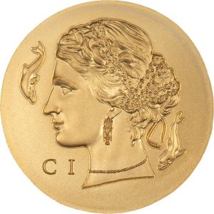 ARETHUSA GOLD NUMISMATIC ICONS 2023 $5 0.5 Gram Pure Gold Industrial Proof Coin - Cook Islands - Coin Invest Trust