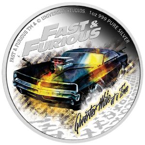 Fast and Furious Quarter Mile at a Time 2023 1 oz Silver Proof Coloured Coin - Niue