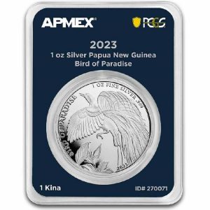 BIRD OF PARADISE 2023 1 oz 1 Kina Brilliant Uncirculated Silver Coin in TEP (MD® Premier + PCGS FS) - Papua New Guinea