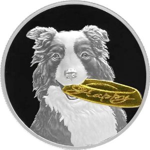 MY LOYAL FRIEND Happy Border Collie 2022 1 Oz $2 Pure Silver Proof Coin – Niue