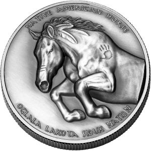 2023 Oglala Lakota Sioux Crazy Horse Ultra High Relief 1 oz Silver Antiqued $1 Coin