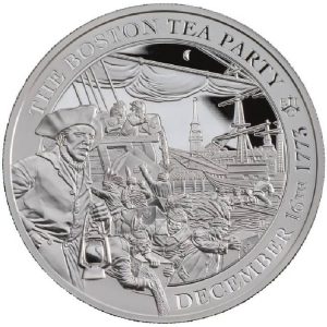 250th Anniversary Boston Tea Party 2023 5 Pound 5 oz Fine Silver Proof Coin - St. Helena