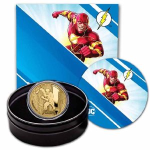 FLASH DC COMICS 2023 1 oz Pure Gold Brilliant Uncirculated Coin in Capsule - Samoa