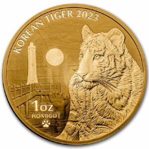 KOREAN TIGER 2023 1 oz Pure Gold BU Round in Box and COA - South Korea KOMSCO