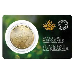 GOLD MAPLE LEAF Single Sourced Newmont Eleonore Mine 2023 1 oz Pure Gold Coin  In Assay - Royal Canadian Mint