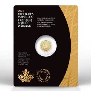 Treasured Silver Maple Leaf First Strikes Polar Bear Privy Mark 2024 $5 Pure Gold Premium BU Coin - Royal Canadian Mint