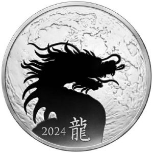 Year of the Dragon Lunar 2024 1oz Pure Silver Proof Shield