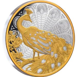 Peacock 2024 1 oz $1 Silver Proof Gold Plated Coin - Niue