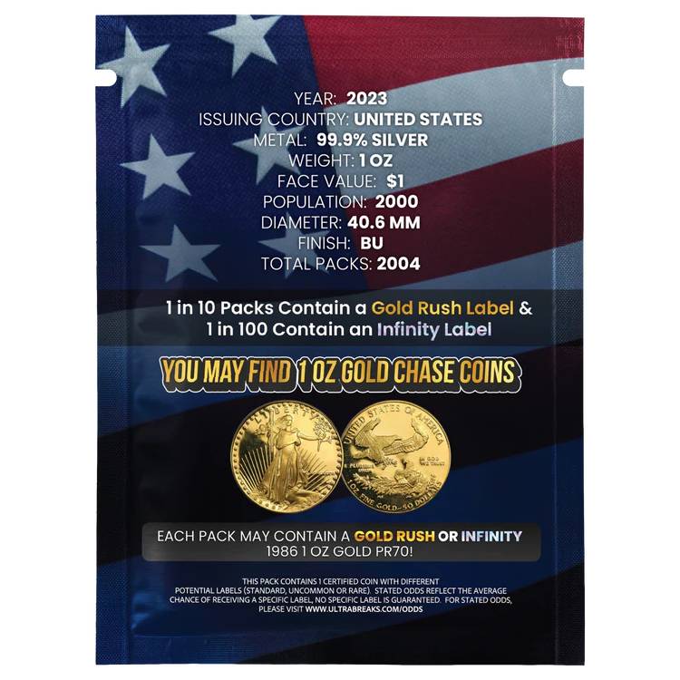 Made In The USA Silver Eagle MS70 & Gold Chase Coins Ultrabreaks Pack