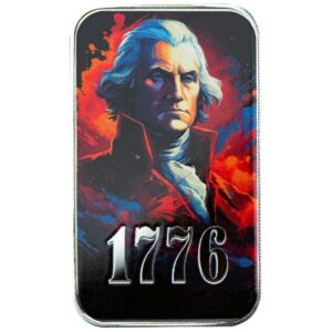 1776 Washington 1 oz  Fine Silver Coloured Bar in Capsule - Scottsdale Mint