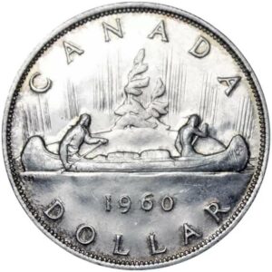 1960 Voyageur Silver Dollar Coin in Capsule - Royal Canadian Mint (VF OR BETTER)