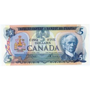 $5 Bank Note 1979 BC 53b Crow/Bouey- Bank of Canada