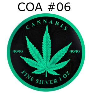 Midnight Lumina Cannabis 1 oz 2024 5000 CFA Pure Silver Black Platinum Glow in the Dark Coin COA #06 - Chad