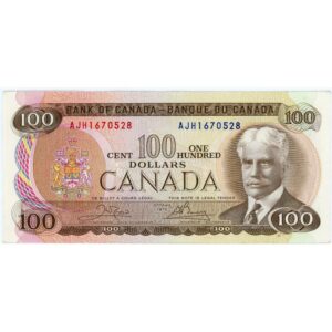 $100 Bank Note 1975 BC-52b Crow/Bouey - Bank of Canada