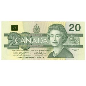 $20 Bird Series Bank Note 1991 BC-58d-i Knight/Dodge - Bank of Canada