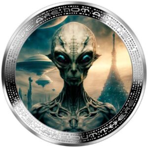 Alien Face And Homeland We Are Not Alone, They Are Out There Series Coin #4 2025 2 oz 2000 Francs CFA Pure Silver Proof Coin - République de Cameroun - Mintage of 49