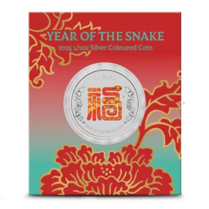 Year of the Snake “Fu” Prosperity 2025 1/2 oz Silver Colorized  Coin In Card - Australia - Perth Mint