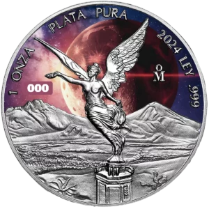 Chromatics Total Lunar Eclipse Edition Libertad 2024 1 oz Fine Silver Coloured Coin - Mexico (PRE-ORDER)