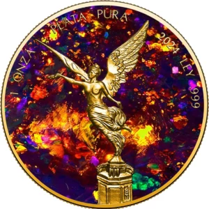 Metal Black Opal Libertad 2024 1 oz Fine Silver Gold Plated Coin - Mexico (PRE-ORDER)