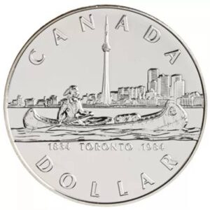 City of Toronto 150th Anniversary 1984 Brilliant Uncirculated Pure Silver Dollar – Royal Canadian Mint