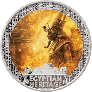 Ra Sun God Egyptian Heritage Series 2025 1 oz $10 Pure Silver Proof Coloured Coin - Liberia (PRE-ORDER)