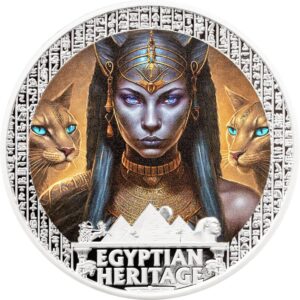 Bastet Egyptian Heritage Series 2025 1 oz $10 Pure Silver Proof Coloured Coin - Liberia (PRE-ORDER)