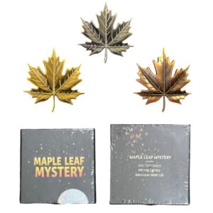 Maple Leaf Mystery 1 oz Copper 3D Shape Medal Mystery Box - Antique Finish, Silver Gilded and Gold Gilded