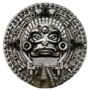 Maya 2025 2 oz 2000 Francs CFA Silver Antique Finish Coin - Republic of Cameroon - Mintage 299 (PRE-OWNED)