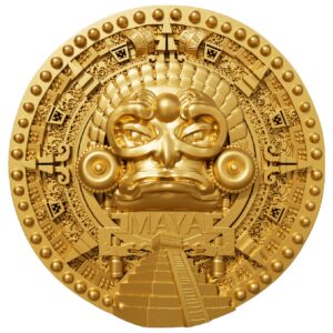 Maya 2025 2 oz 2000 Francs CFA Silver Gold Gilded Coin - Republic of Cameroon - Mintage 299 (PRE-OWNED)