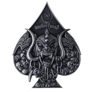 MOTORHEAD SKULLEATER 2025 $5 3 oz Pure Silver Antique Finish Shaped Coin - Niue - MDM (PRE-ORDER)